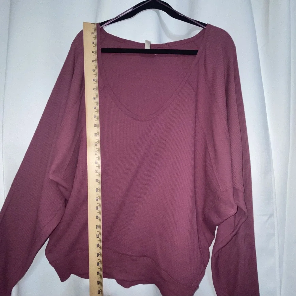 Free People Mauve Pink Rose Womens Pullover Oversized Long Sleeve Sweater Medium